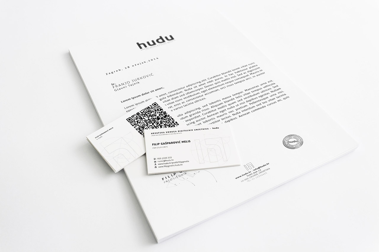 HUDU business card - letter